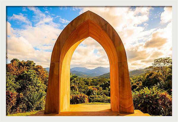 Ogival Arch Framing Natures Beauty