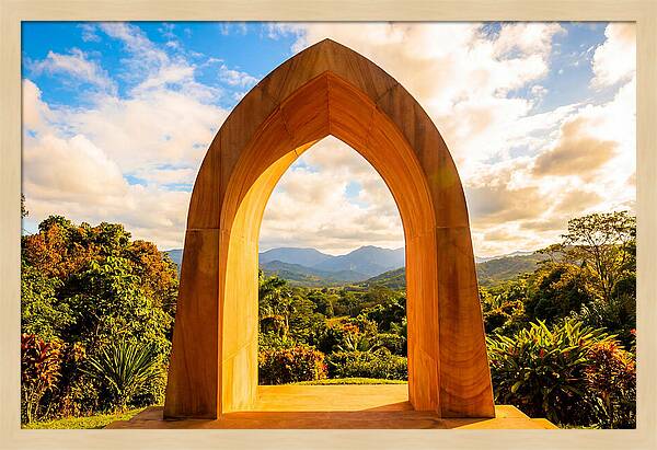 Ogival Arch Framing Natures Beauty