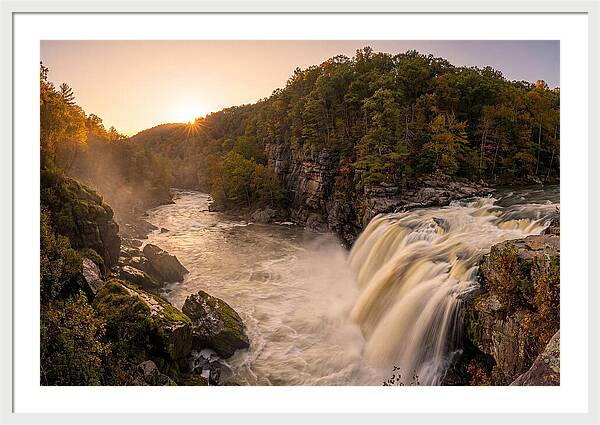 Ohiopyle Falls At Sunset