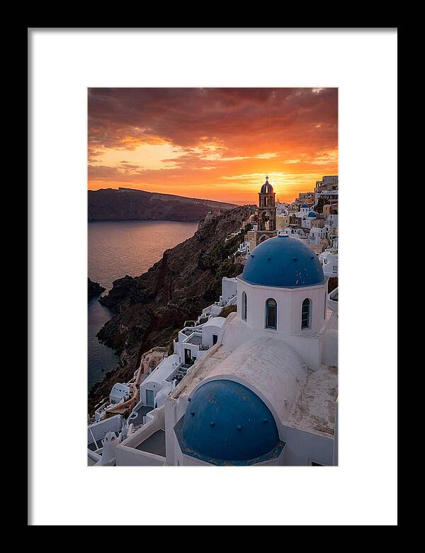 Oia Village At Golden Hour