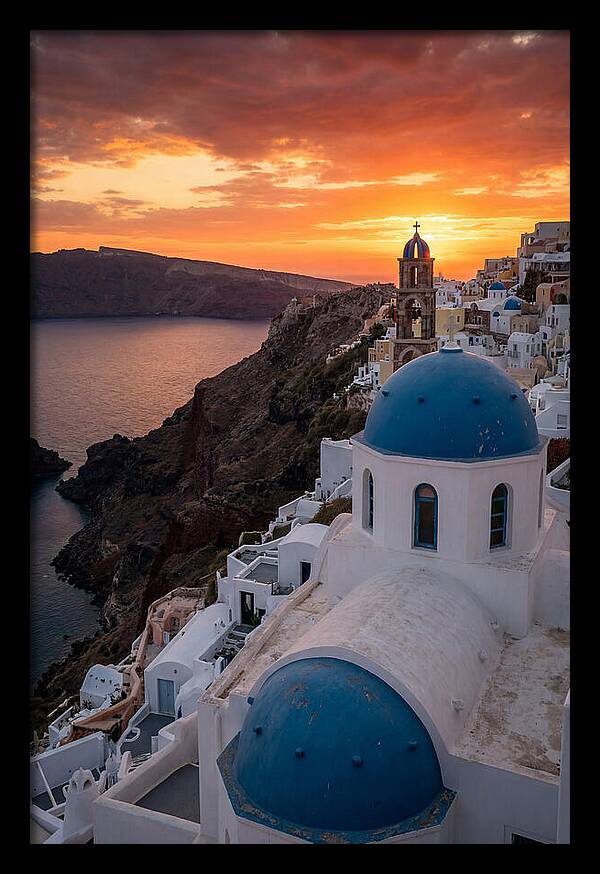 Oia Village At Golden Hour