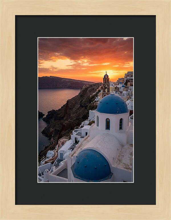 Oia Village At Golden Hour