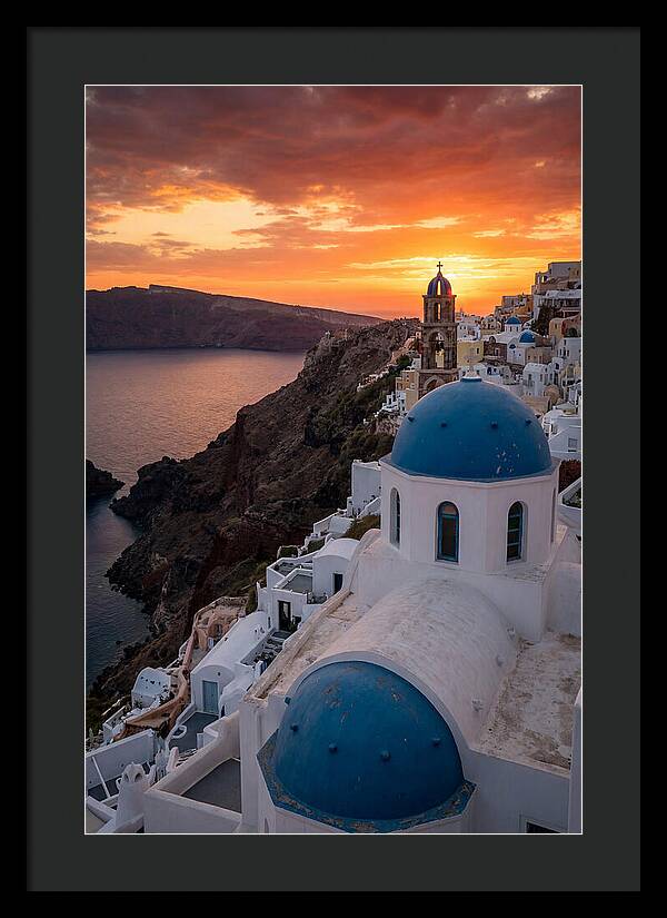 Oia Village At Golden Hour