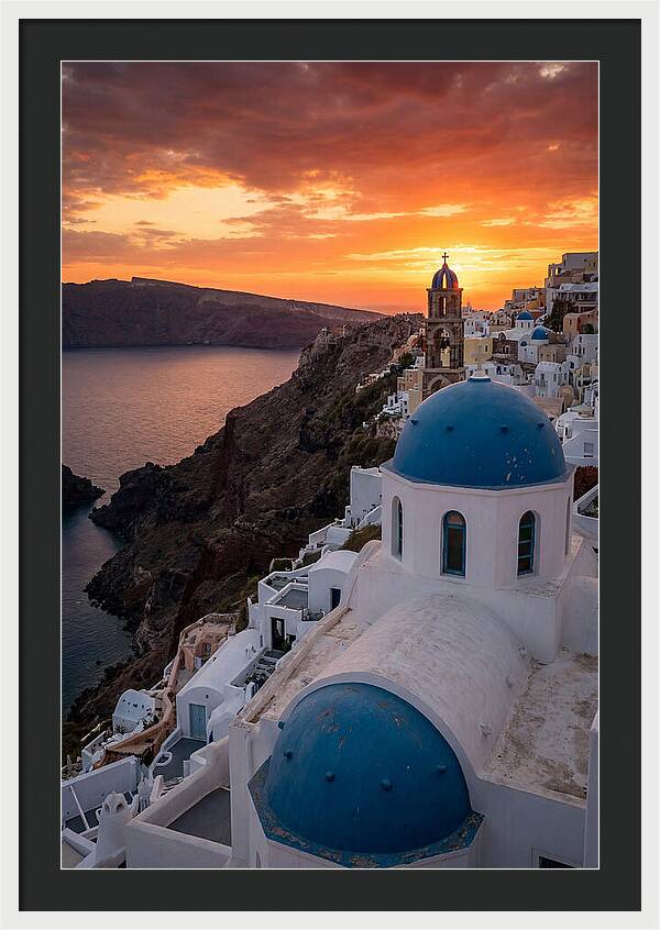 Oia Village At Golden Hour