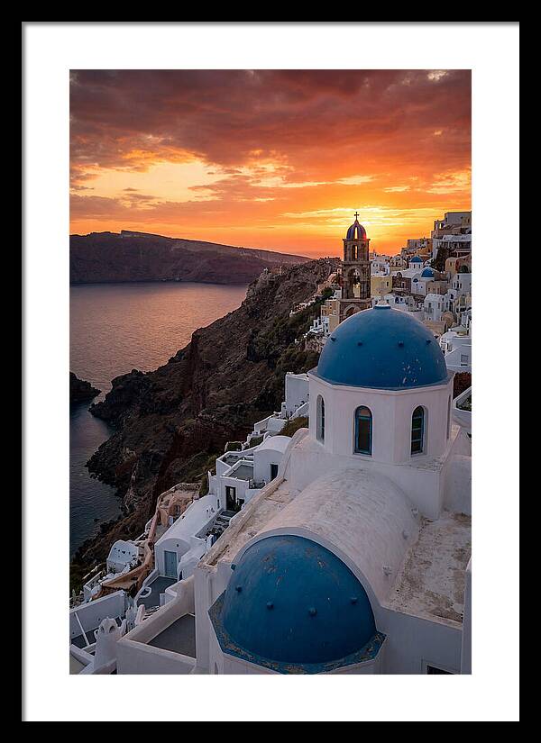 Oia Village At Golden Hour