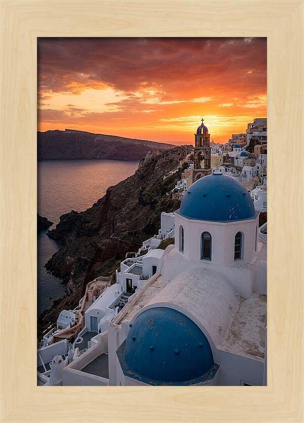 Oia Village At Golden Hour