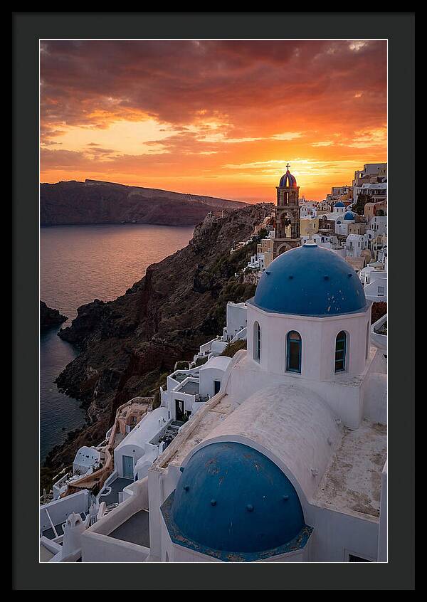 Oia Village At Golden Hour