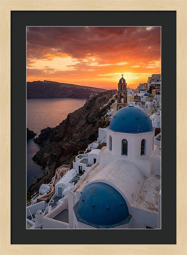 Oia Village At Golden Hour