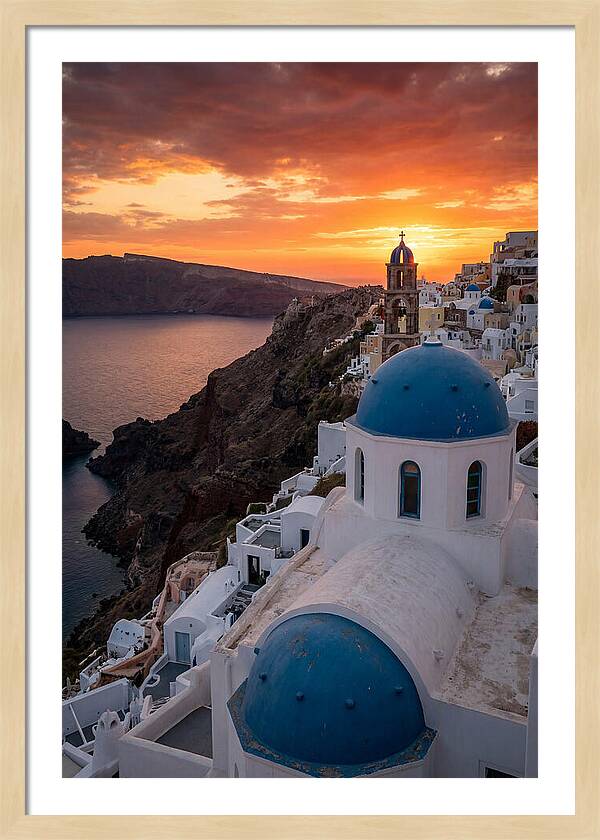 Oia Village At Golden Hour