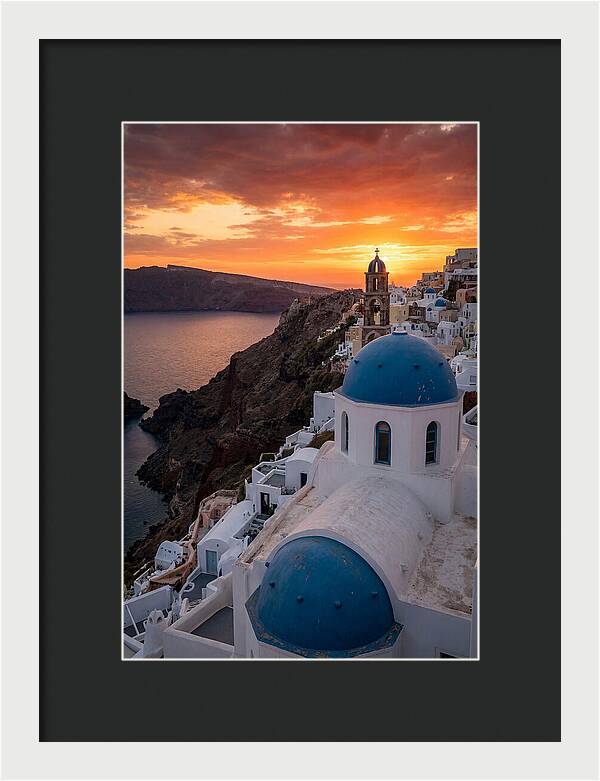 Oia Village At Golden Hour