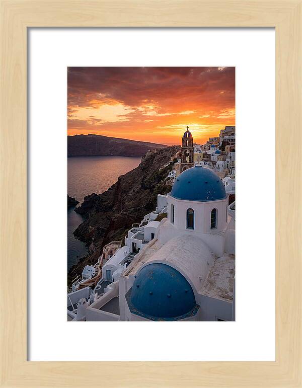 Oia Village At Golden Hour