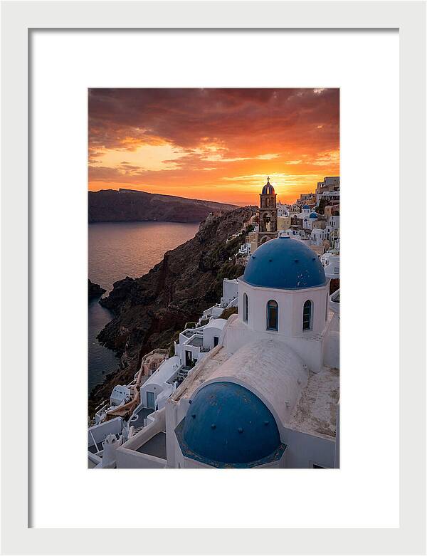 Oia Village At Golden Hour