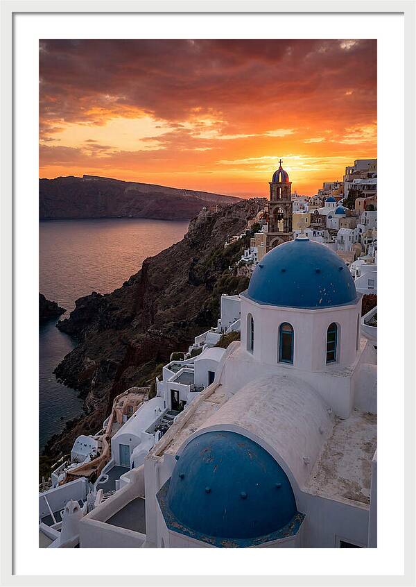 Oia Village At Golden Hour