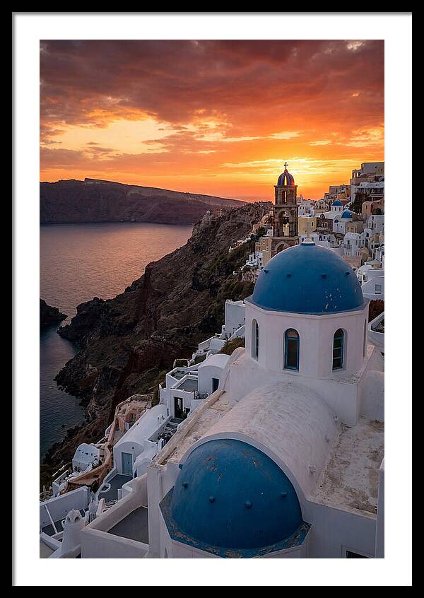Oia Village At Golden Hour