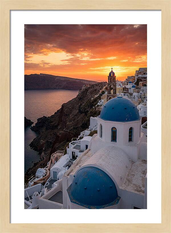 Oia Village At Golden Hour