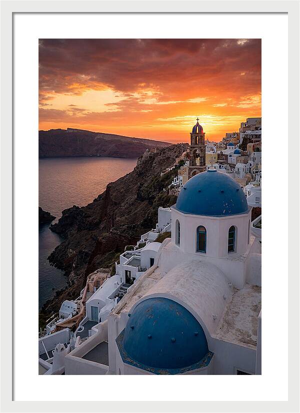 Oia Village At Golden Hour
