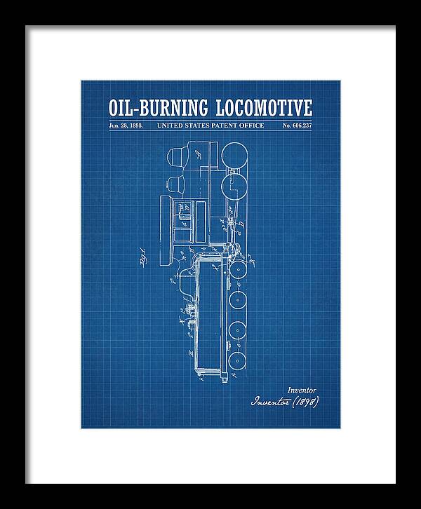 Oil Burning Locomotive Blueprint Patent Us606237