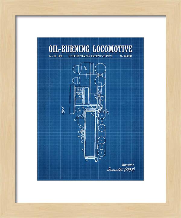 Oil Burning Locomotive Blueprint Patent Us606237