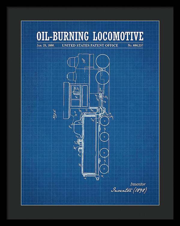 Oil Burning Locomotive Blueprint Patent Us606237