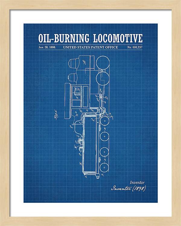 Oil Burning Locomotive Blueprint Patent Us606237