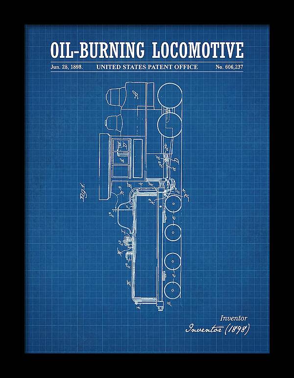 Oil Burning Locomotive Blueprint Patent Us606237
