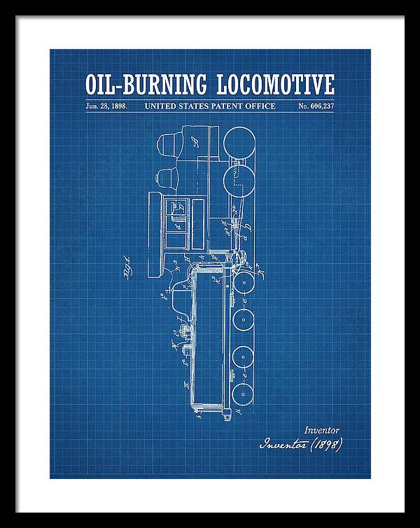 Oil Burning Locomotive Blueprint Patent Us606237