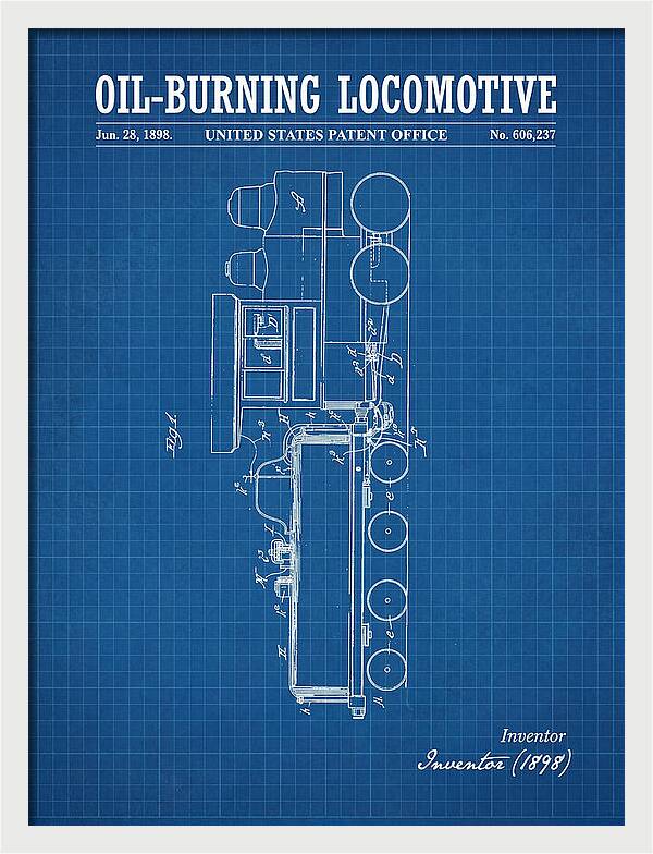 Oil Burning Locomotive Blueprint Patent Us606237