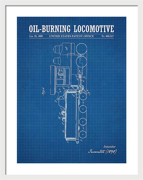 Oil Burning Locomotive Blueprint Patent Us606237
