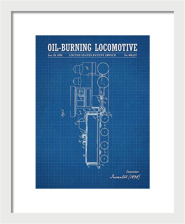 Oil Burning Locomotive Blueprint Patent Us606237