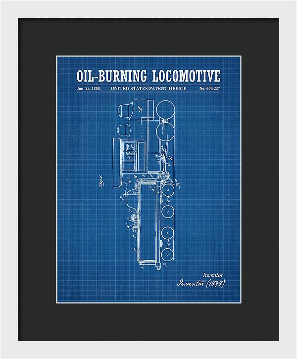 Oil Burning Locomotive Blueprint Patent Us606237