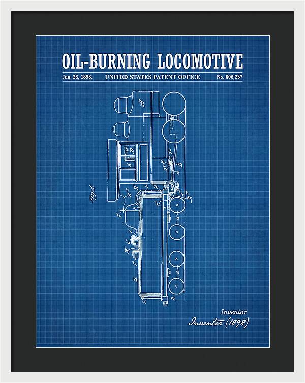 Oil Burning Locomotive Blueprint Patent Us606237