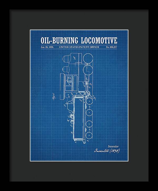 Oil Burning Locomotive Blueprint Patent Us606237
