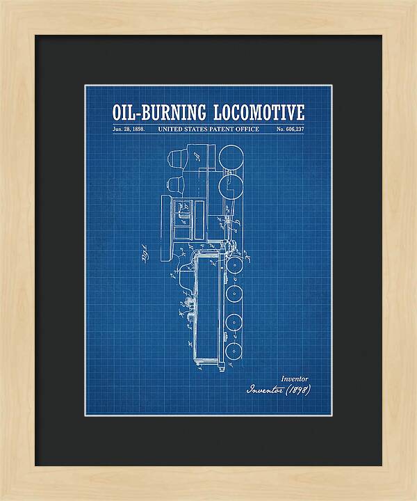 Oil Burning Locomotive Blueprint Patent Us606237