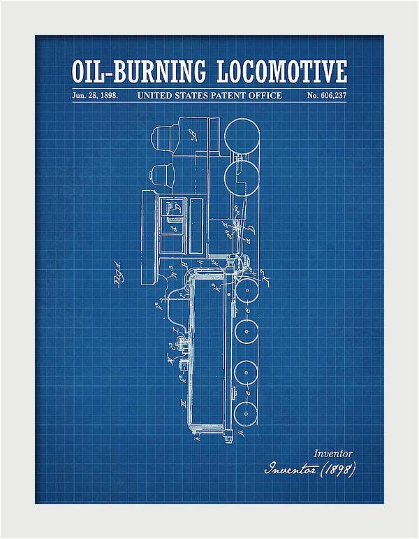 Oil Burning Locomotive Blueprint Patent Us606237