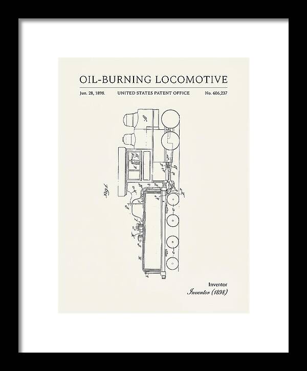 Oil Burning Locomotive Minimalist Patent Us606237