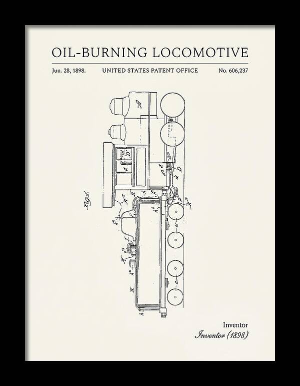 Oil Burning Locomotive Minimalist Patent Us606237