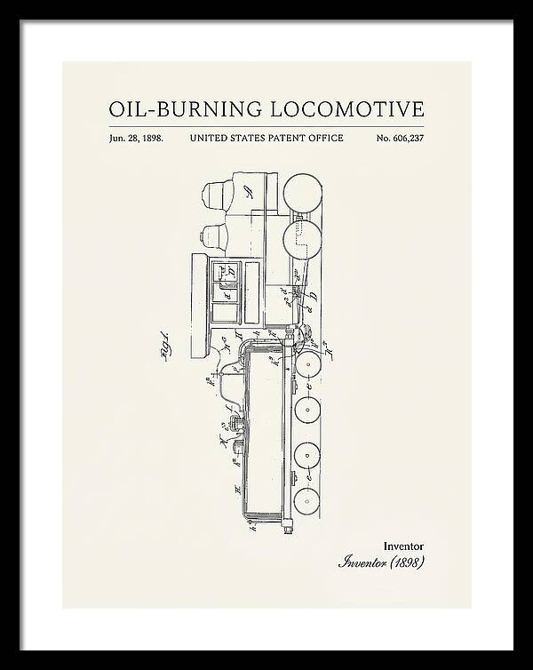 Oil Burning Locomotive Minimalist Patent Us606237