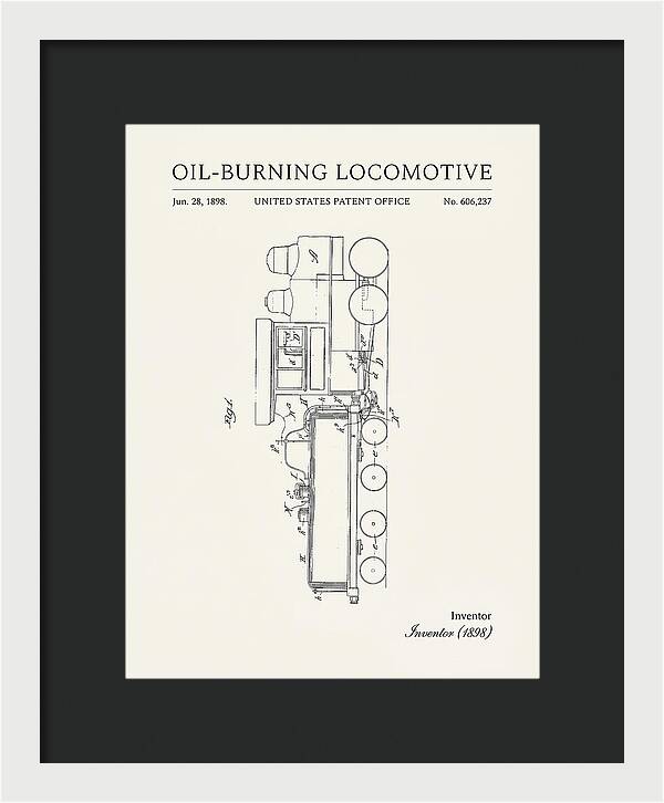 Oil Burning Locomotive Minimalist Patent Us606237