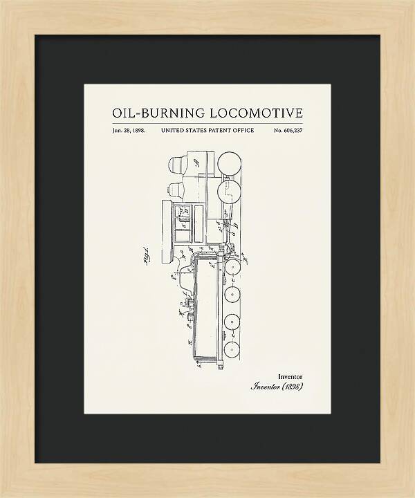 Oil Burning Locomotive Minimalist Patent Us606237
