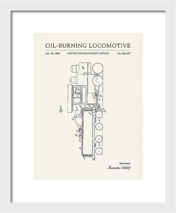 Oil Burning Locomotive Minimalist Patent Us606237