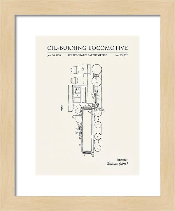Oil Burning Locomotive Minimalist Patent Us606237