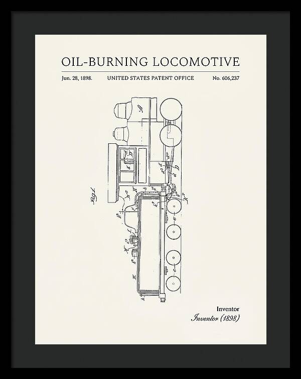 Oil Burning Locomotive Minimalist Patent Us606237