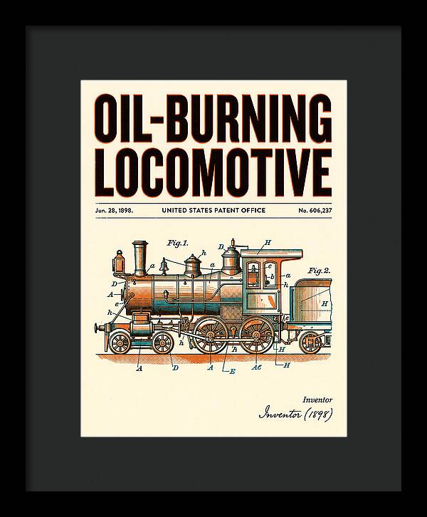 Oil Burning Locomotive Retro Patent Us606237