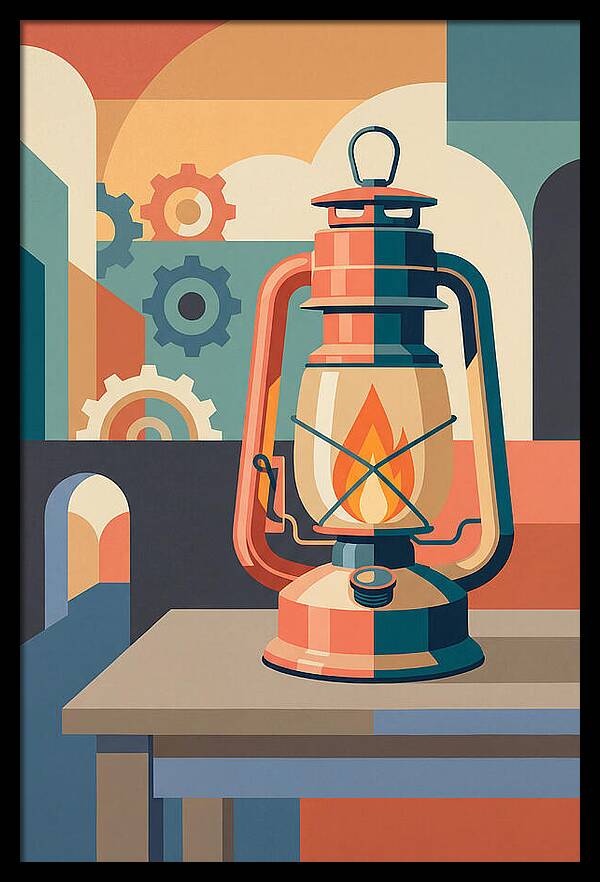 Oil Lantern In Abstract Style