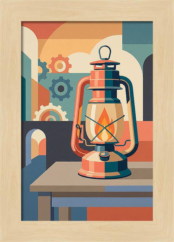 Oil Lantern In Abstract Style
