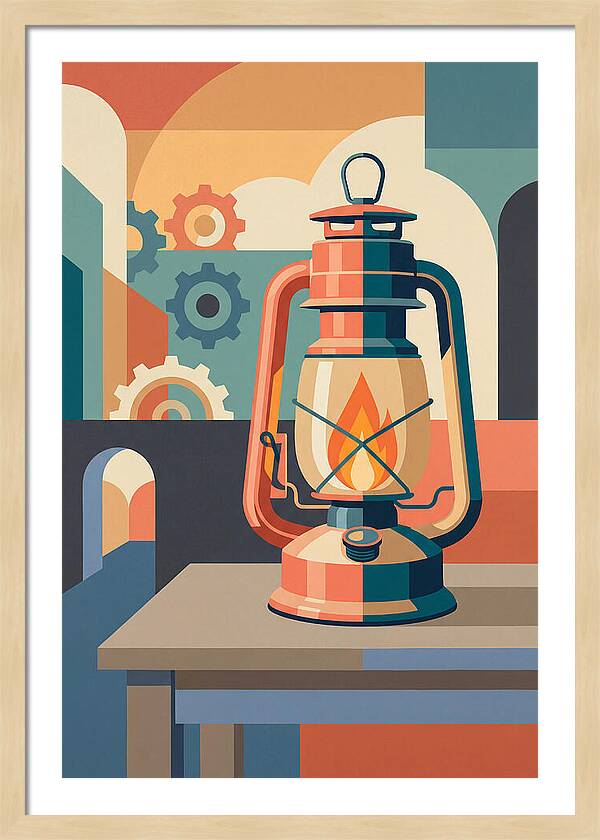 Oil Lantern In Abstract Style