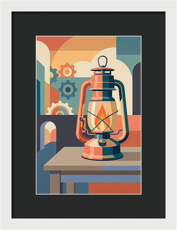 Oil Lantern In Abstract Style