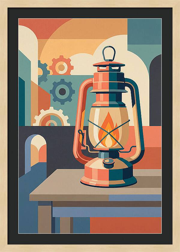 Oil Lantern In Abstract Style