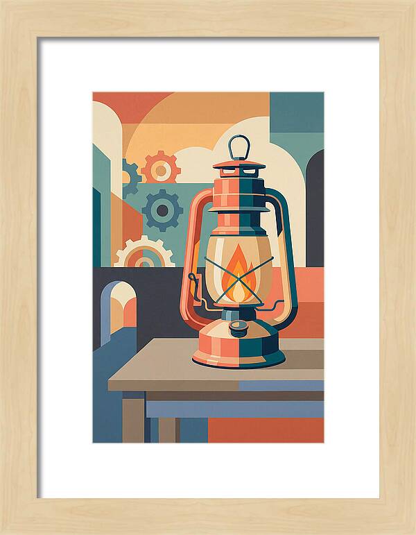 Oil Lantern In Abstract Style