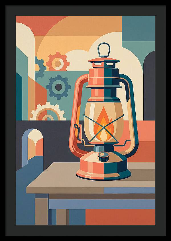 Oil Lantern In Abstract Style